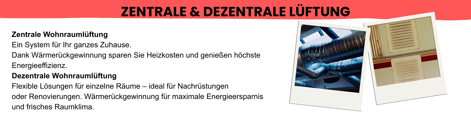 Zentrale &amp; Dezentrale Lüftung